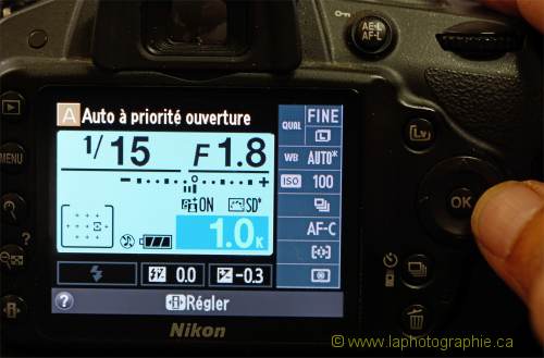 Photo du menu rapide du D3200