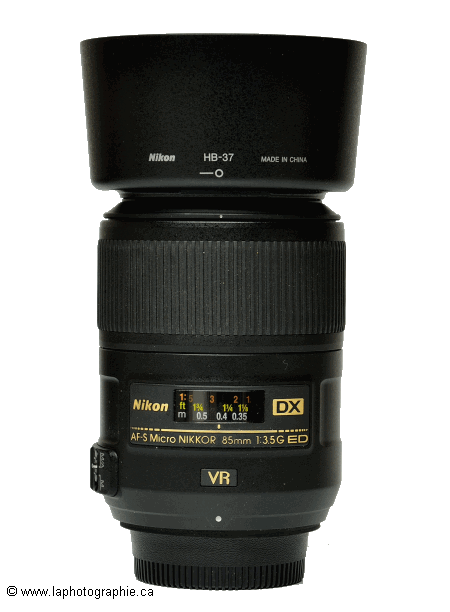 Photo d'un objectif DX Nikon de 85mm