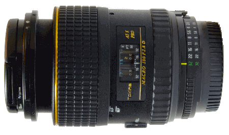 Photo d'un objectif Tokina 100mm pour la macrophoto